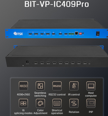 4K60 4 in 9 Out Video Wandcontroller Prozessor nahtloser Schalter PIP Roaming