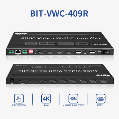 4 in 9 Out Video Wand Controller 12W 4K Video Wand Prozessor BIT-VWC-409R