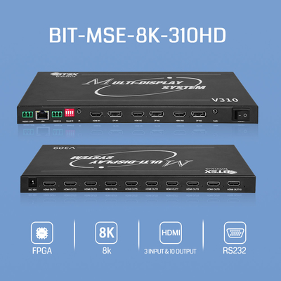8K Multi-Screen-Controller Kompaktes Design Max-Auflösung 6Kx4K 60Hz mit 10 X HDMI 1.3 Ausgang