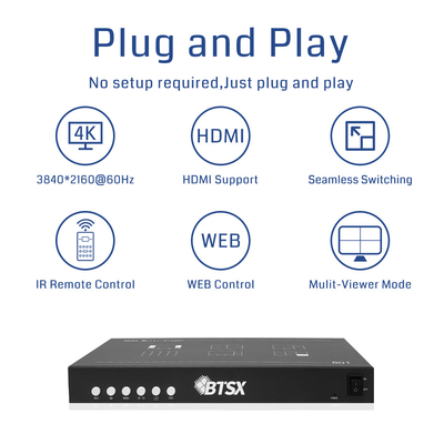 1X HDMI 2.0 Ausgabe-Schnittstelle Mehrbild-Videoprozessor für LED-Wand 360 mm × 215 mm × 70 mm Paketgröße