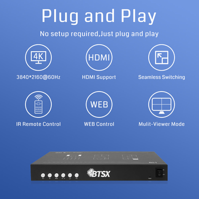 RS232-Steuerungsoptionen 8 HDMI-Eingangs-Multi-Screen-Display-Controller für mühelose Videoübertragung und benutzerfreundliches Design