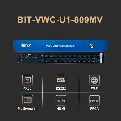 Bitvisus 4K60 8 in 9 Out Video Wall Controller Rs232 HDMI/DP Netzwerk Web Controller 2x2 Video Wall Matrix Controller