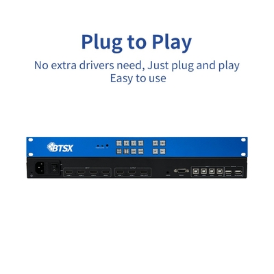 Bitvisus 4x3 4K60 HDMI Konferenzüberwachungslösung 4 in 3 Out Schwarzer Multi-Viewer-Bildschirm-Schalter-Adapter