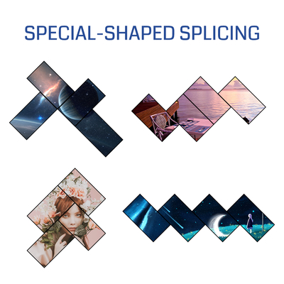 Speziell geformte Splicing-unterstützte Videowandsteuerung mit Rand-Effekten und Materialüberlagerung