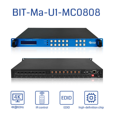 Bitvisus 4K HDMI Matrix Switcher 8x8 8 Eingänge 8 Ausgänge mit Metallschal