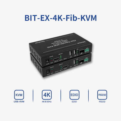 Bitvisus 4k60 Industrial Single Mode 20 km LC bis LC KVM-Sender Empfänger HDMI-Fiberverlängerer